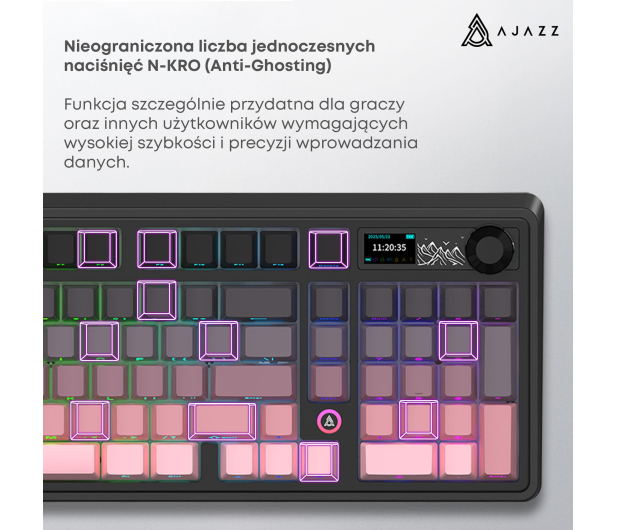 Ajazz AK980 V2 Gift Switch V2 Gradient Pink z ekranem - 1536372 - zdjęcie 14